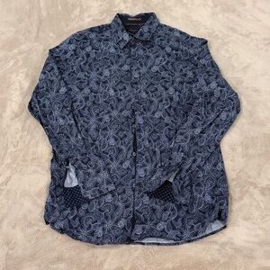 Ted Baker Navy Floral Design Button Down Shirt